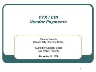 CTX / EDI Vendor Payments