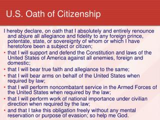 PPT U S Oath Of Citizenship PowerPoint Presentation Free Download   1 1446142 