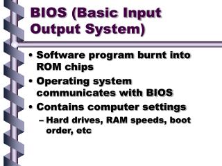 BIOS (Basic Input Output System)