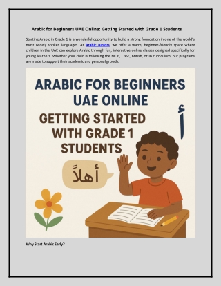 Arabic for Beginners UAE Online Getting Started with Grade 1 Students