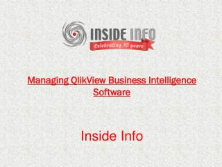 Managing QlikView Business Intelligence Software