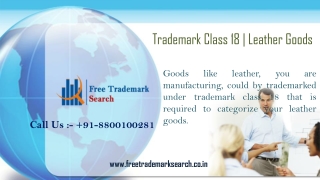 Trademark Class 18 | Leather Goods