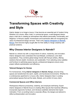 Transforming Spaces with Creativity and Style
