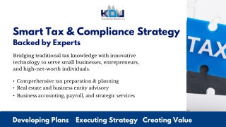KDJ Tax & Advisory Services | Expert Tax Preparation, Planning & Advisory