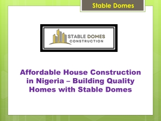 Affordable House Construction in Nigeria