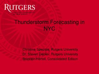 Thunderstorm Forecasting in NYC