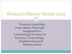 Women s History Month 2013