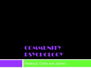 Community psychology