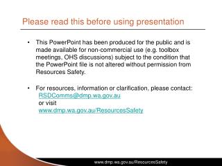 Please read this before using presentation