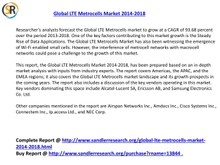 Global LTE Metrocells Market 2018 Forecast in New Research R