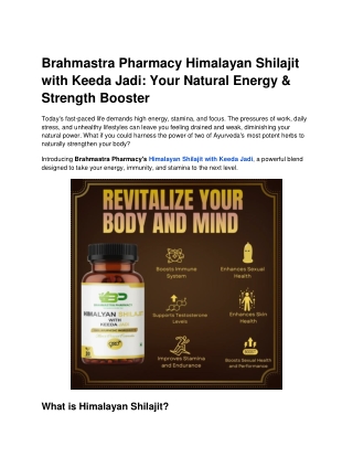 Brahmastra Pharmacy Himalayan Shilajit with Keeda Jadi_ Your Natural Energy & Strength Booster