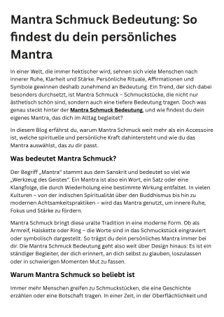 Mantra Schmuck Bedeutung So findest du dein persönliches Mantra