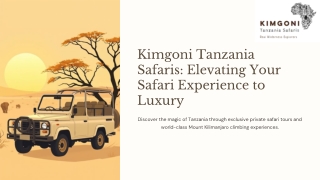 Kimgoni Tanzania Safaris: Elevating Your Safari Experience to Luxury