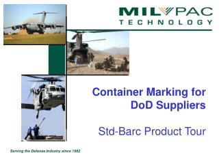 Container Marking for DoD Suppliers Std-Barc Product Tour