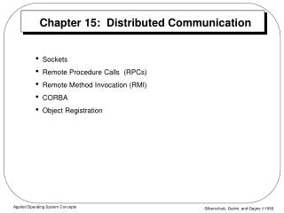 Chapter 15: Distributed Communication