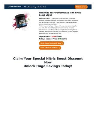Maximize Your Performance with Nitric Boost Ultra