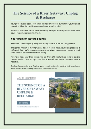 The Science of a River Getaway Unplug and Recharge