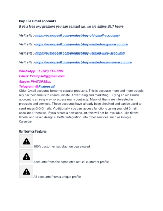 Everything You should to Know Buying Old Gmail Accounts