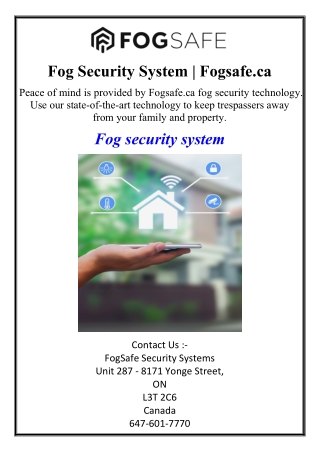 Fog Security System | Fogsafe.ca