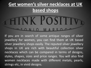 Buy Sterling Silver jewellery necklaces