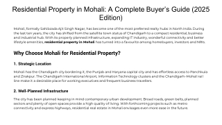 Residential Property in Mohali_ A Complete Buyer’s Guide (2025 Edition)