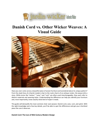 Danish Cord vs. Other Wicker Weaves: A Visual Guide