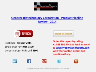Generex Biotechnology Corporation - Market Overview 2014