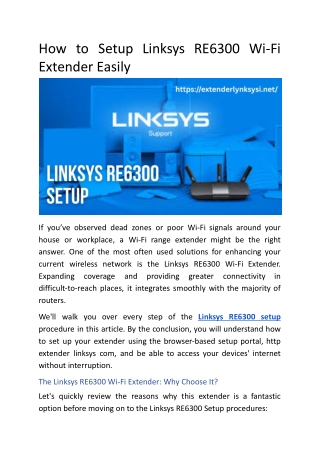 How to Setup Linksys RE6300 Wi-Fi Extender Easily.docx