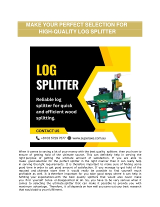 Make your perfect selection for high-quality Log Splitter