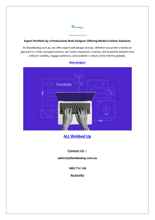 Expert Portfolio by a Professional Web Designer Offering Modern Online Solutions
