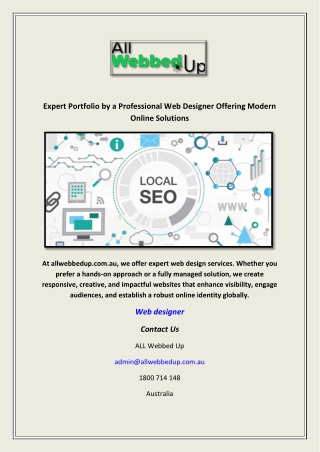 Expert Portfolio by a Professional Web Designer Offering Modern Online Solutions