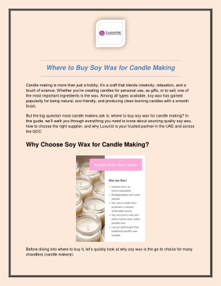 Where to Buy Soy Wax for Candle Making