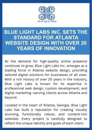 Blue Light Labs Inc. Sets the Standard for Atlanta Website Design With Over 20 Years of Innovation