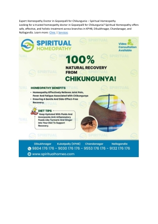 Expert Homeopathy Doctor in Gopanpalli for Chikungunia (1)