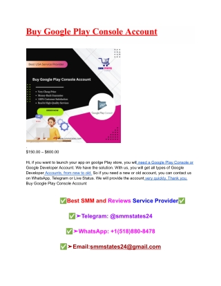 Buy Google Play Console Account