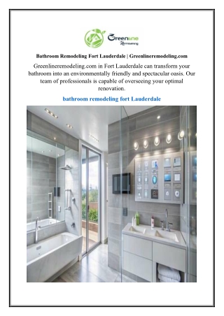 Bathroom Remodeling Fort Lauderdale | Greenlineremodeling.com