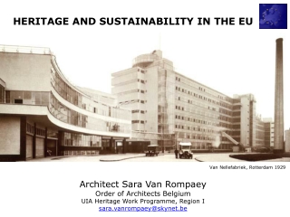 HERITAGE AND SUSTAINABILITY IN THE EU