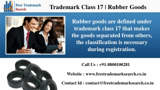Trademark Class 17 | Rubber Goods