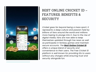 Best Online Cricket ID – Features, Benefits & Security