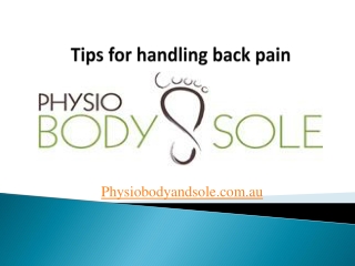 Tips for handling back pain