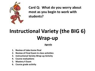 Instructional Variety (the BIG 6) Wrap-up