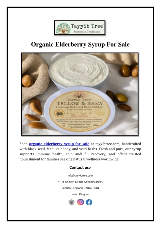 Organic Elderberry Syrup For Sale
