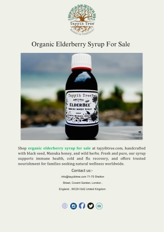 Organic Elderberry Syrup For Sale