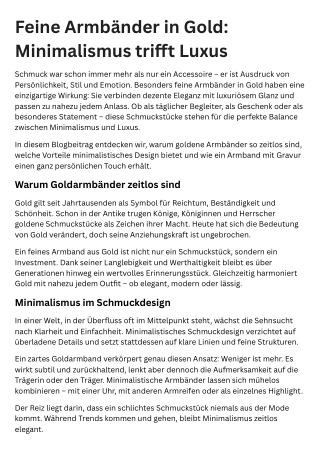 Feine Armbänder in Gold Minimalismus trifft Luxus