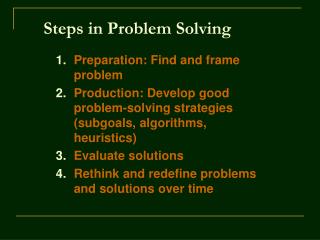 Steps in Problem Solving
