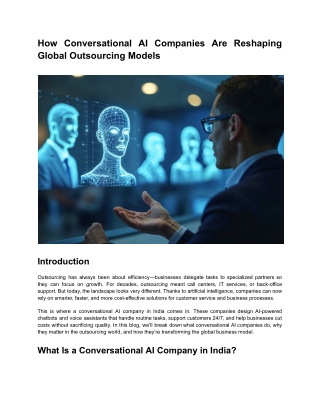 How Conversational AI Companies Are Reshaping Global Outsourcing Models