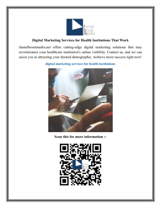 Digital Marketing Services for Health Institutions That Work