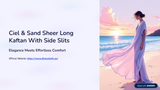 Ciel & Sand Sheer Long Kaftan with Side Slits - Shop Now