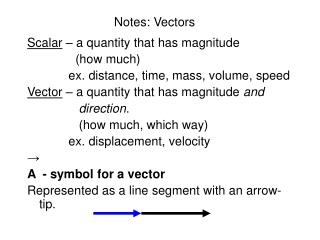 Notes: Vectors