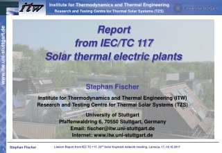 Stephan Fischer Institute for Thermodynamics and Thermal Engineering (ITW)